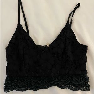 Black Lace Crop Top